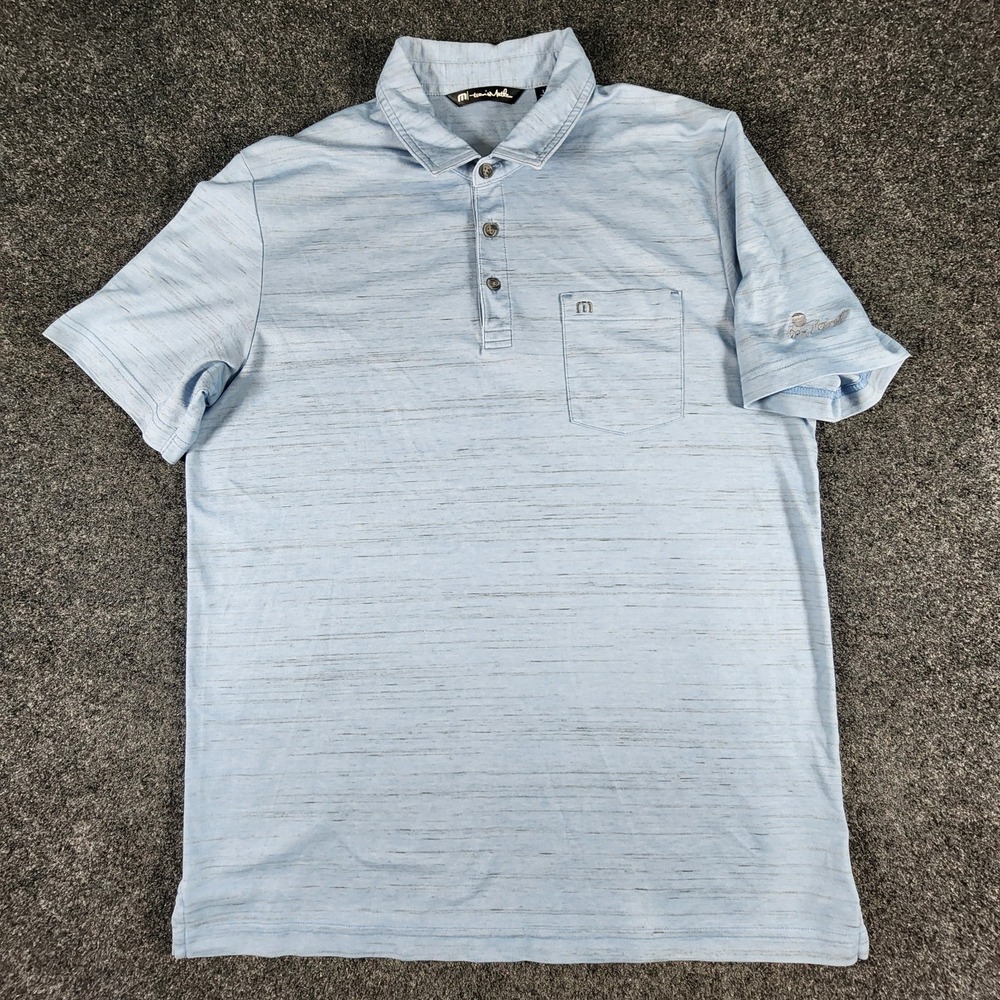Travis Mathew Dash Striped Golf‎ Polo Shirt Size Large Bay Point Preppy Stretch